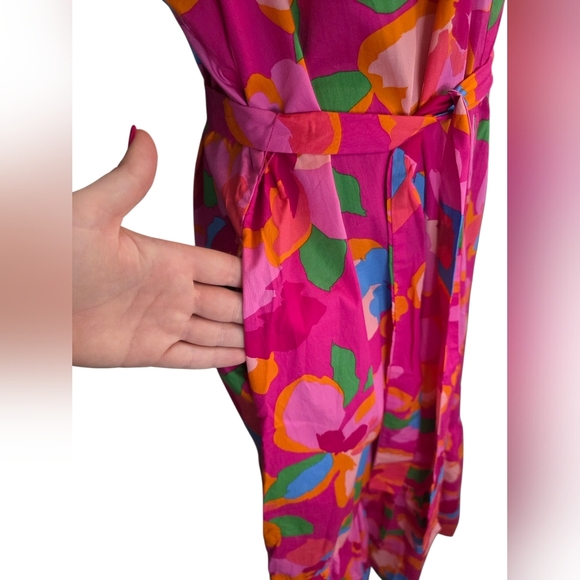 NWT Sugarlips Pink Floral Maxi Dress Ruffle Sleeve Cotton Summer Sundress XL - Picture 4 of 11